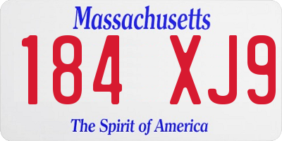MA license plate 184XJ9