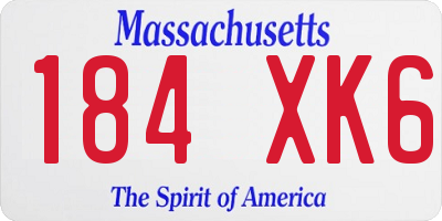 MA license plate 184XK6