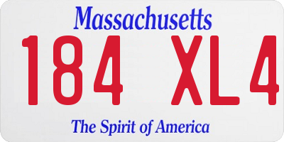 MA license plate 184XL4