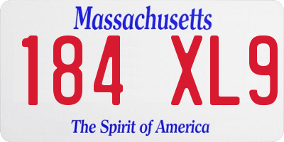 MA license plate 184XL9