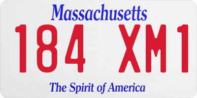 MA license plate 184XM1