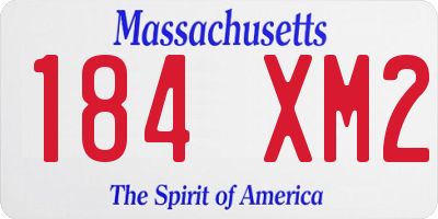 MA license plate 184XM2