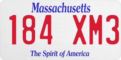 MA license plate 184XM3