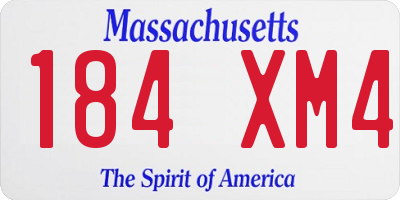 MA license plate 184XM4