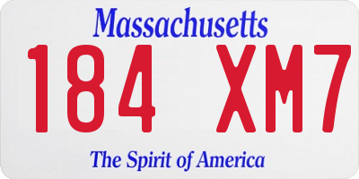 MA license plate 184XM7