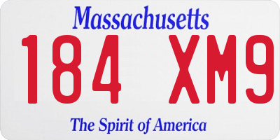MA license plate 184XM9