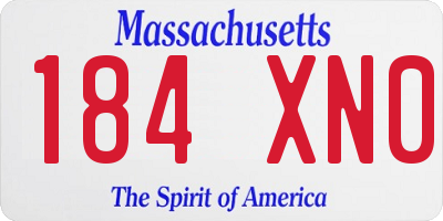 MA license plate 184XN0