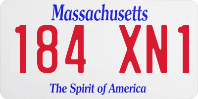 MA license plate 184XN1