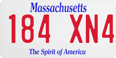 MA license plate 184XN4