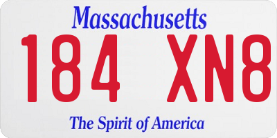 MA license plate 184XN8