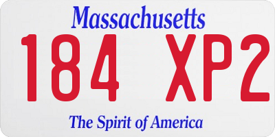 MA license plate 184XP2