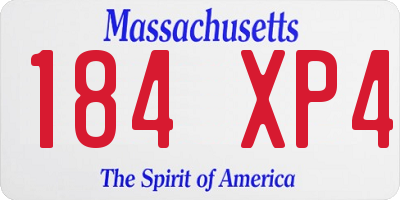 MA license plate 184XP4