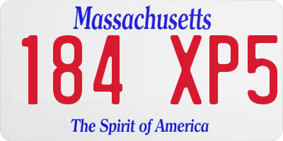 MA license plate 184XP5