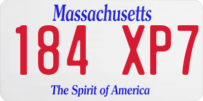 MA license plate 184XP7