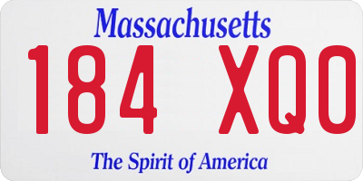 MA license plate 184XQ0