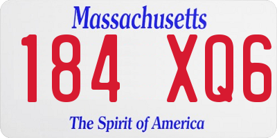 MA license plate 184XQ6