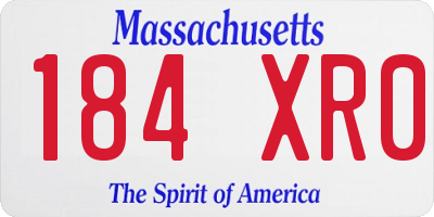 MA license plate 184XR0