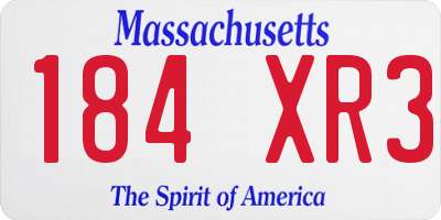 MA license plate 184XR3