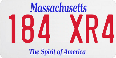 MA license plate 184XR4