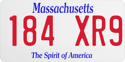 MA license plate 184XR9