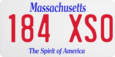MA license plate 184XS0