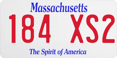 MA license plate 184XS2