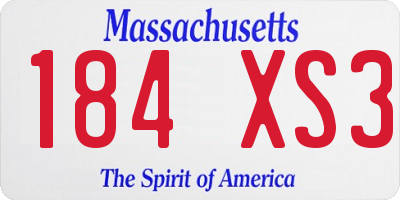 MA license plate 184XS3