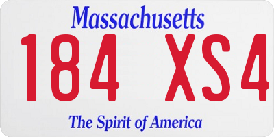 MA license plate 184XS4