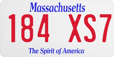 MA license plate 184XS7