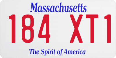 MA license plate 184XT1