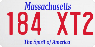 MA license plate 184XT2