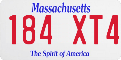 MA license plate 184XT4