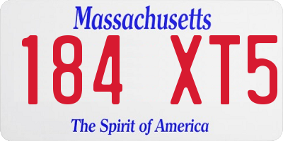MA license plate 184XT5