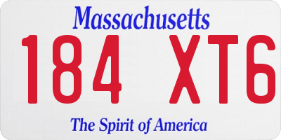 MA license plate 184XT6