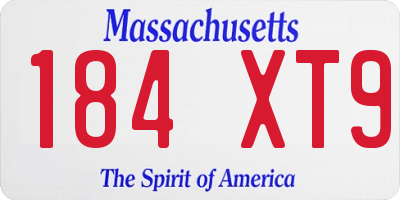 MA license plate 184XT9