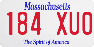 MA license plate 184XU0