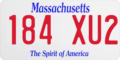 MA license plate 184XU2