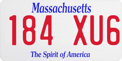 MA license plate 184XU6