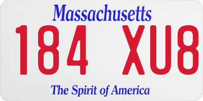MA license plate 184XU8