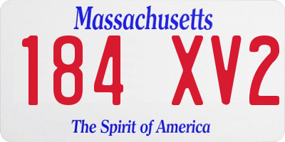 MA license plate 184XV2