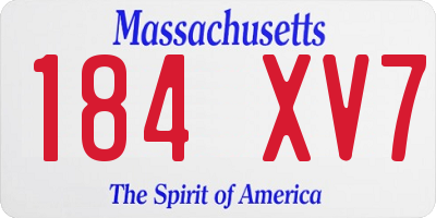 MA license plate 184XV7