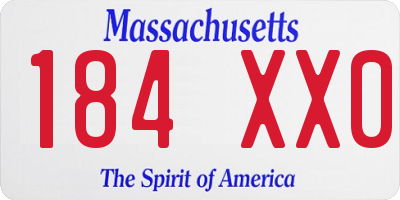MA license plate 184XX0