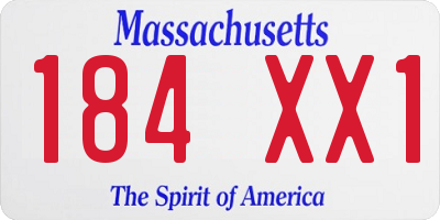 MA license plate 184XX1