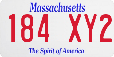 MA license plate 184XY2