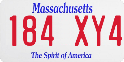MA license plate 184XY4