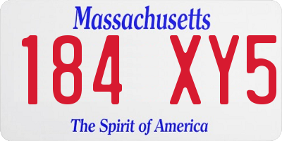 MA license plate 184XY5