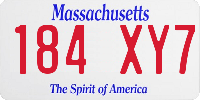 MA license plate 184XY7