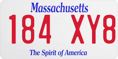 MA license plate 184XY8