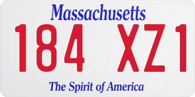 MA license plate 184XZ1
