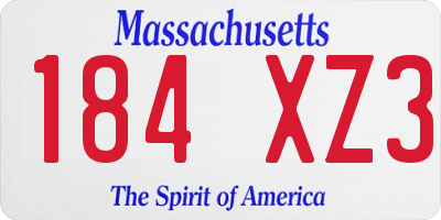 MA license plate 184XZ3